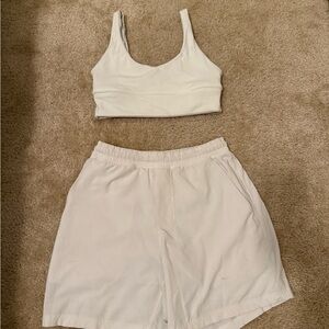 lululemon athletica Cream Athletic Shorts & Bra